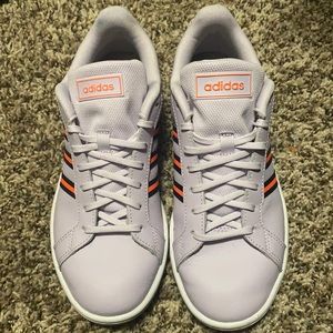 Adidas Lavender and Orange Stripe Shoes
